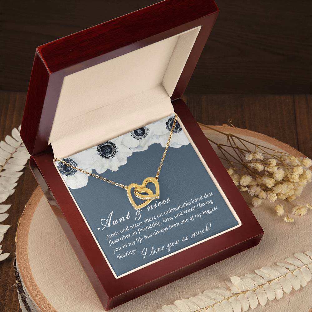 Aunt And Niece Necklace Special Niece Necklace Aunt And Niece Gift Niece Keepsakes Gift For Niece From Aunt Interlocking Hearts Necklace