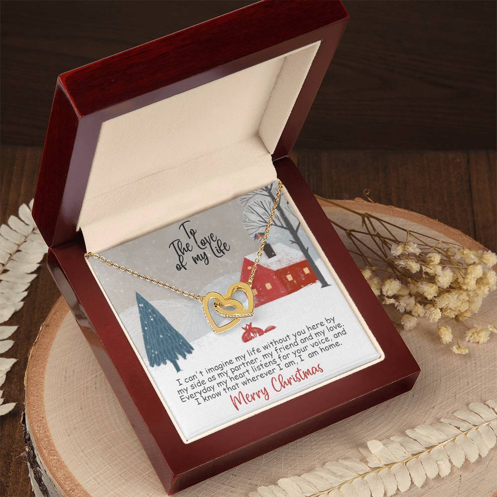 Merry Christmas To The Love Of My Life Intertwined Hearts Interlocking Hearts Necklace