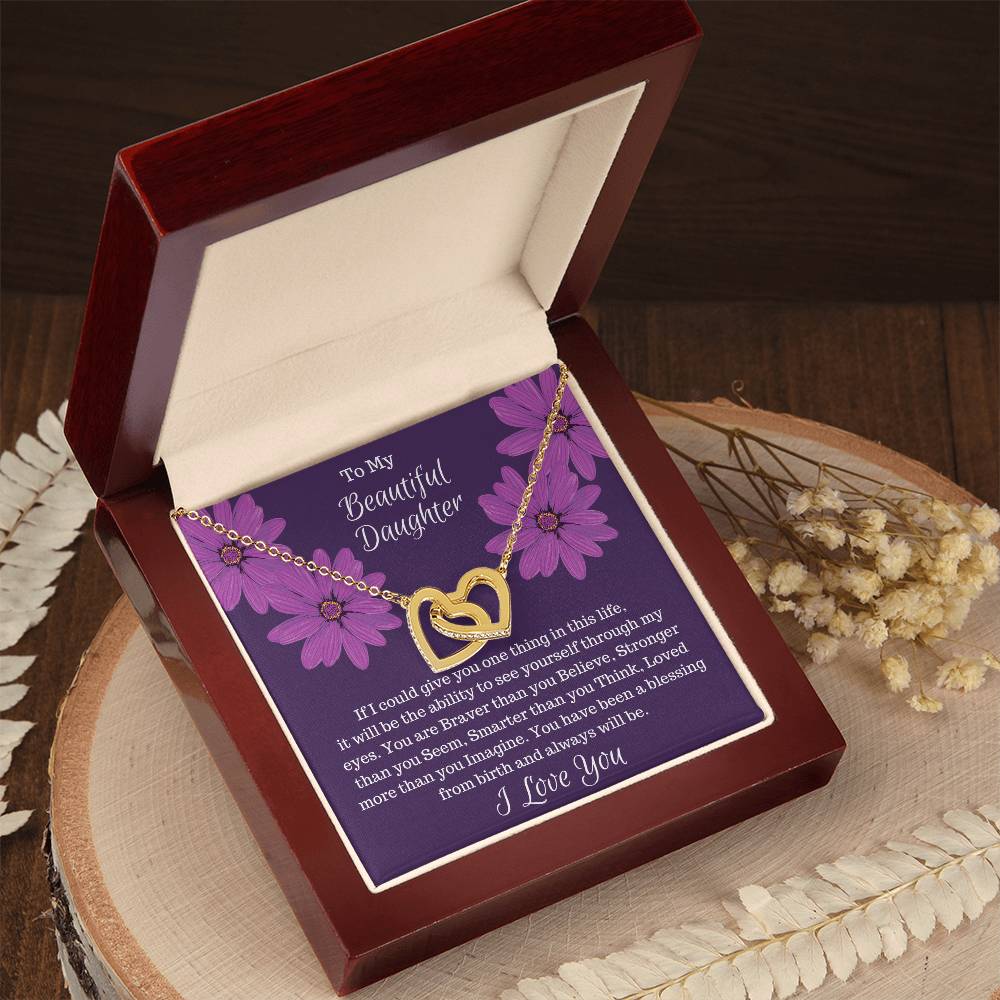 Gift For Daughter - If I Could Give You One Thing. Interlocked Hearts Interlocking Hearts Necklace