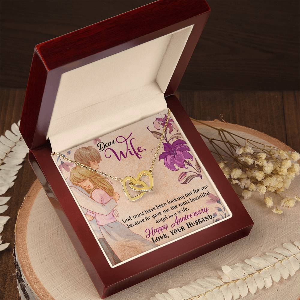 Happy Anniversary Interlocking Hearts Necklace
