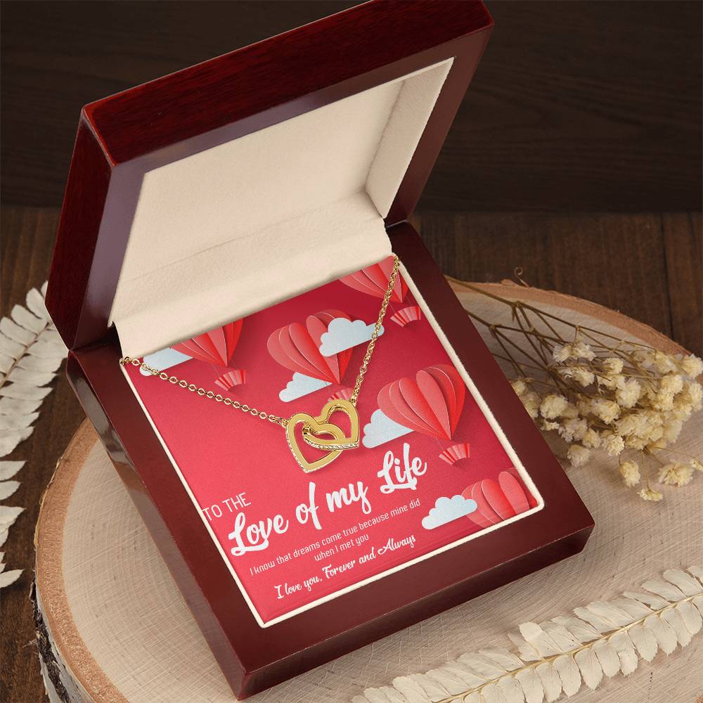 To The Love Of My Life To The Love Of My Life Necklace To My Wife Necklace Girlfriend Necklace Personalized Girlfriend Necklace Gift Interlocking Hearts Necklace