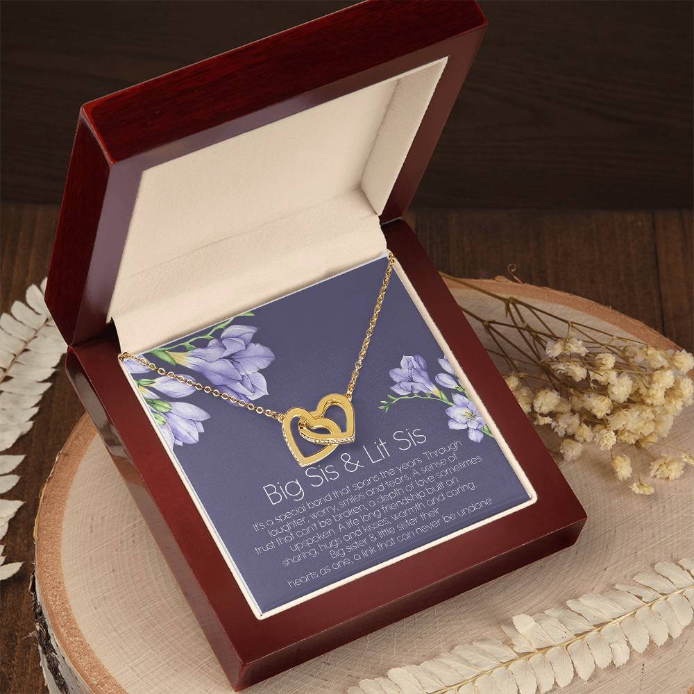Big Sister And Little Sister Their Hearts As One Interlocking Hearts Necklace Birthday Gift