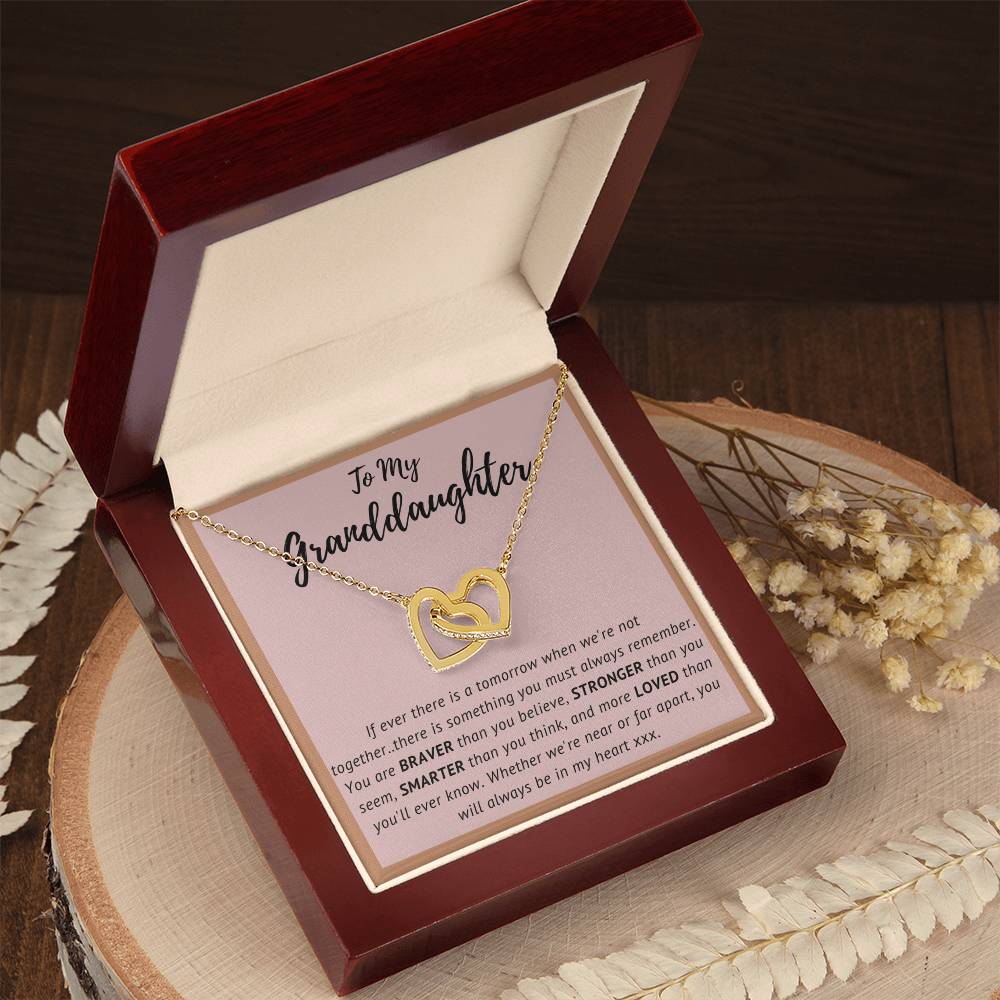 To My Granddaughter - Interlocking Hearts Necklace