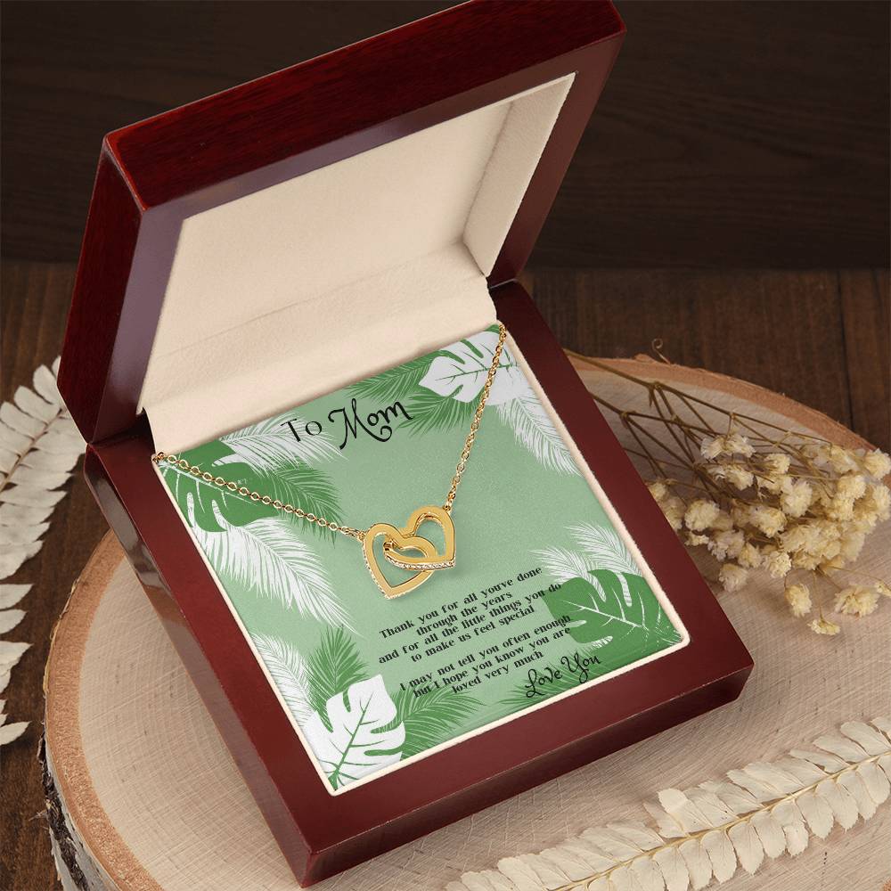 To Mom Interlocking Hearts Necklace-Love You