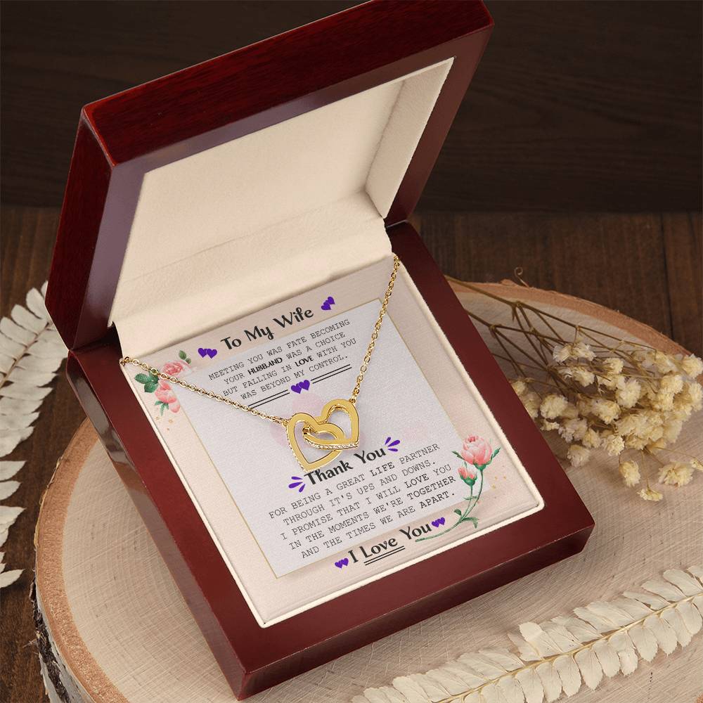 To My Wife Interlocking Hearts Necklace