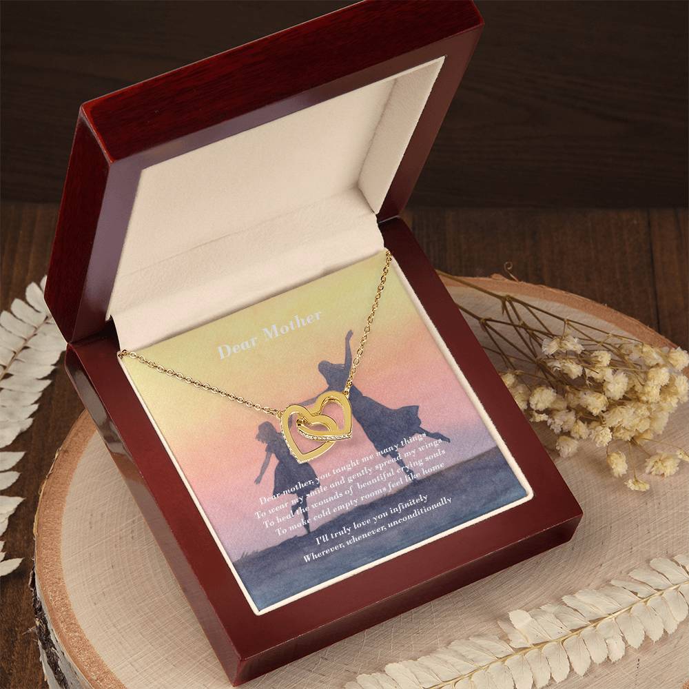 Two Hearts - Dear Mother Interlocking Hearts Necklace