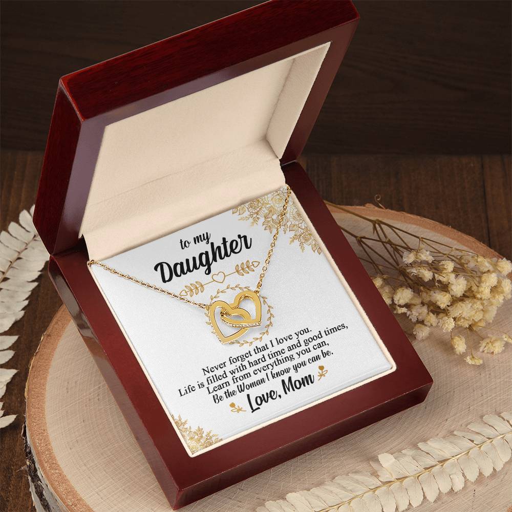 To My Daughter - Interlocking Heart Necklace So5 Interlocking Hearts Necklace