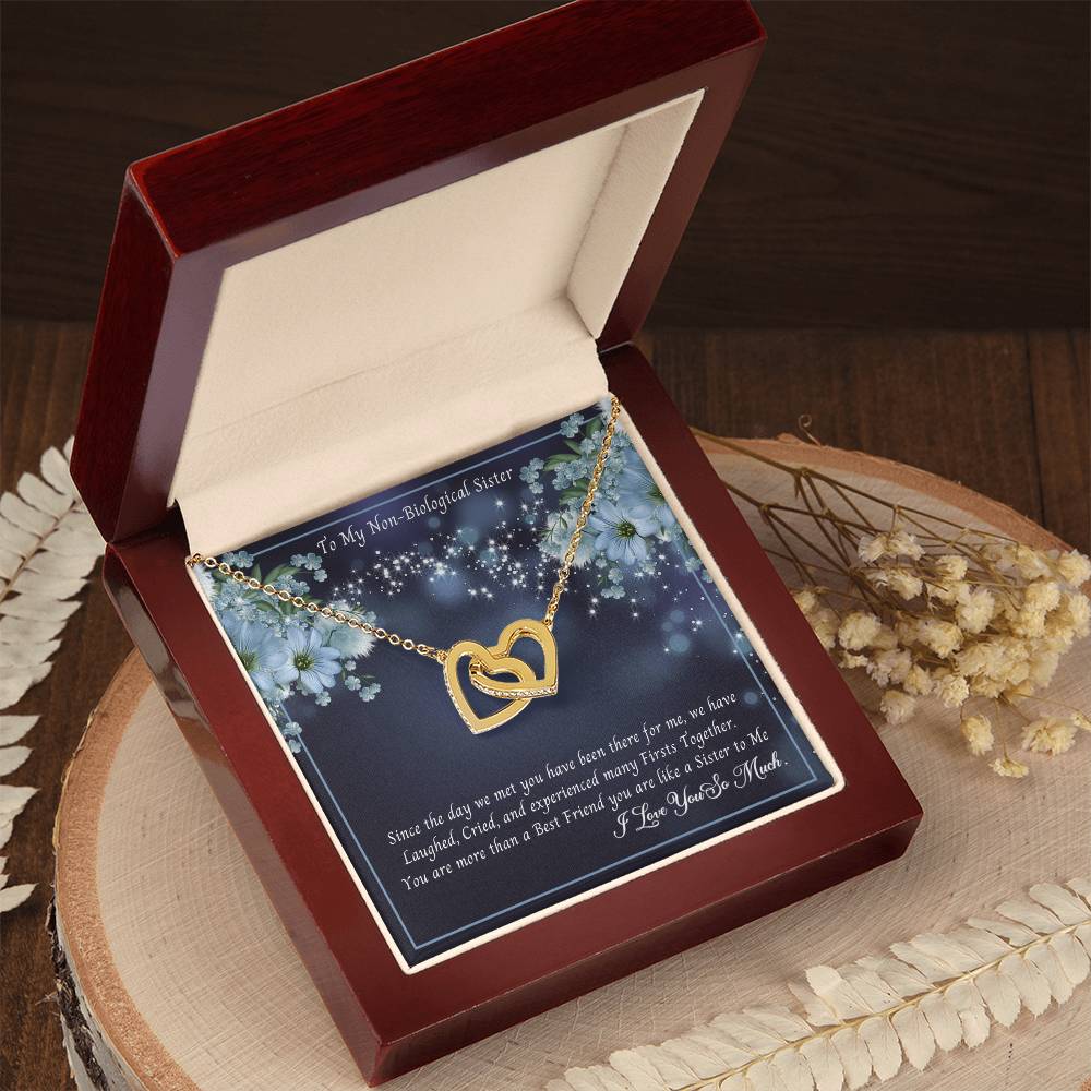 To My Non-Biological Sister - You Are More Than A Best Friend You Are Sister To Me Interlocking Hearts Necklace