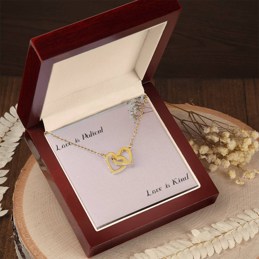 I Love You Necklace With Message Card Interlocking Hearts Necklace