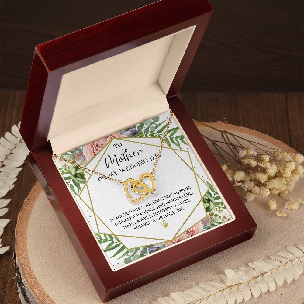 Gift For Mom On Wedding Day Necklace Mother Wedding Gift Necklace Mom Wedding Interlocking Hearts Necklace Thank You Momther Wedding Gift