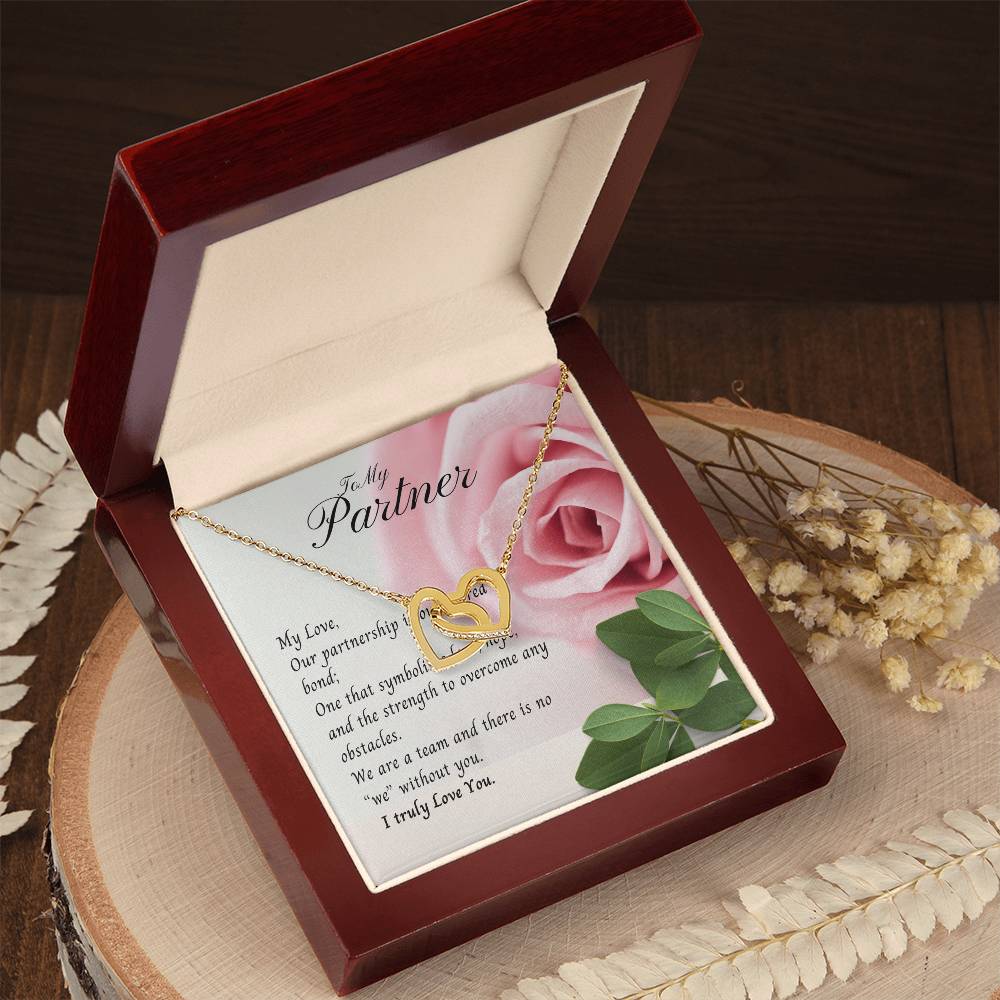 To My Partner Necklace Interlock Heart Promise Gift Birthday Gift Christmas Gift Interlocking Hearts Necklace