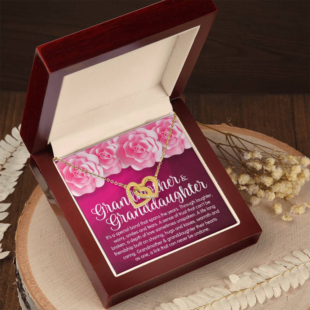 Granddaughter & Grandmother Love Interlocking Heart Necklace Interlocking Hearts Necklace
