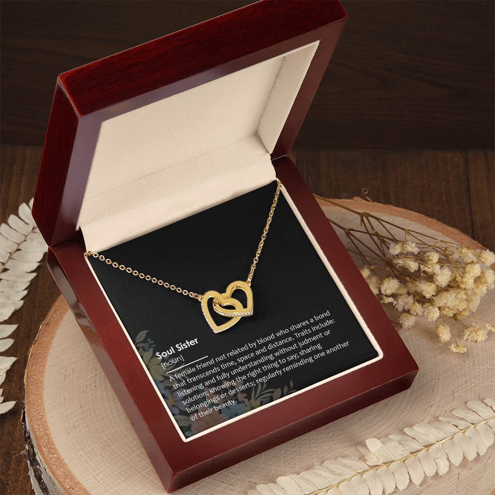 Soul Sister - Double Hearts Necklace Interlocking Hearts Necklace
