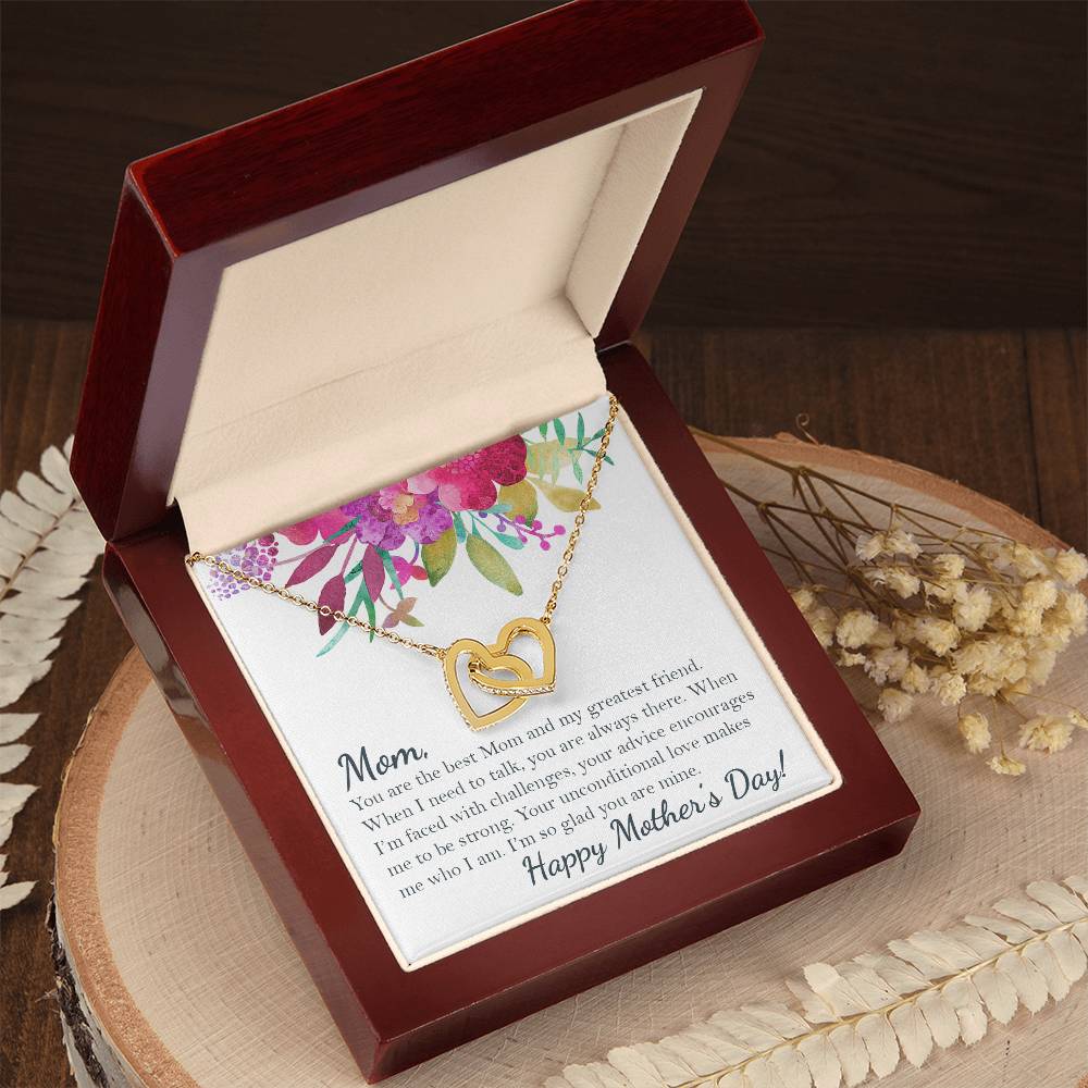 Happy Mother'S Day - To The Best Mom Interlocking Hearts Necklace