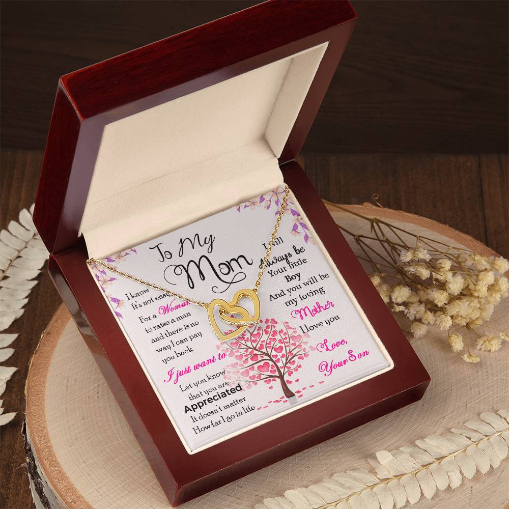 Mom Son Hearts Interlocking Hearts Necklace