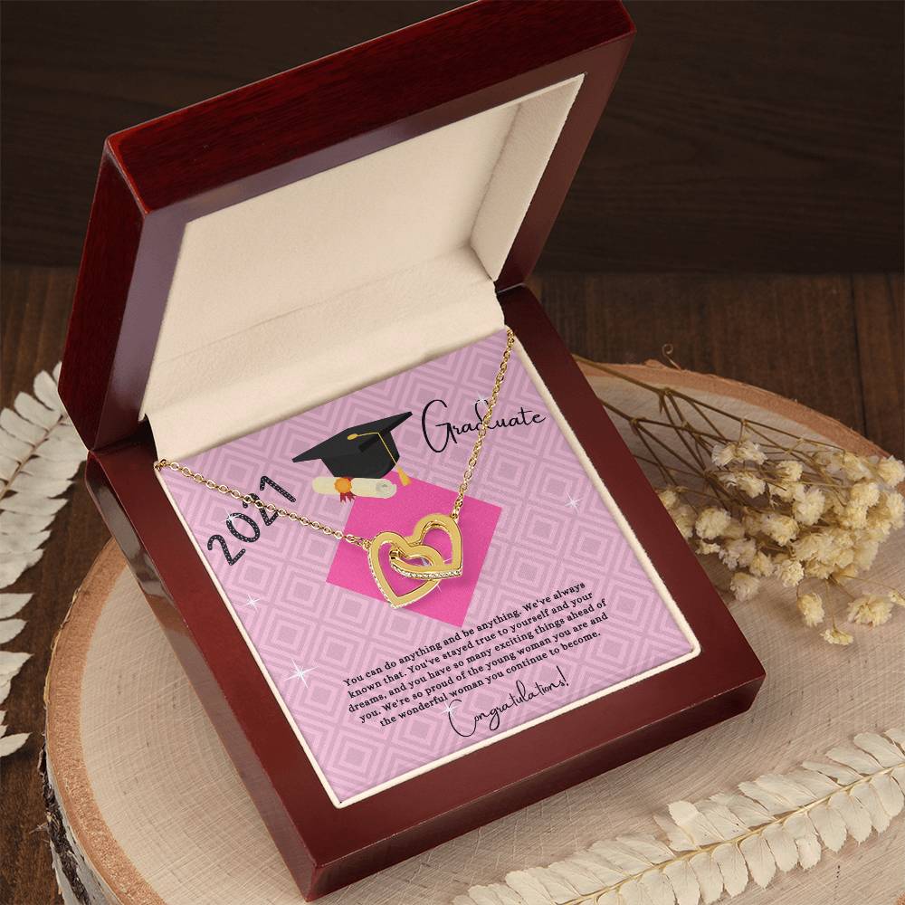 Popular Graduation Gift For Granddaughter 2021- Two Hearts Necklace Interlocking Hearts Necklace