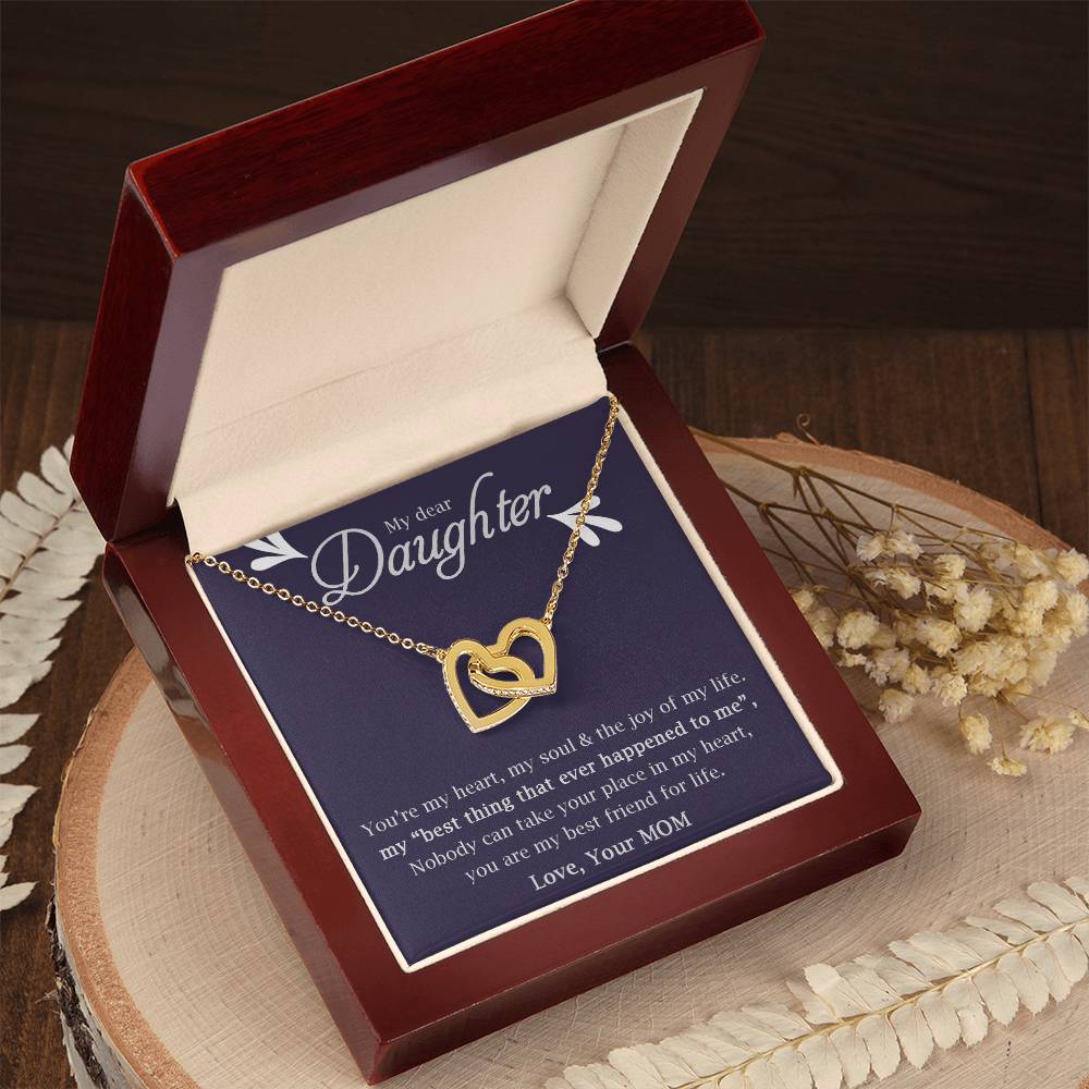 My Daughter-My Heart My Soul & The Joy Of My Life -Necklace Interlocking Hearts Necklace