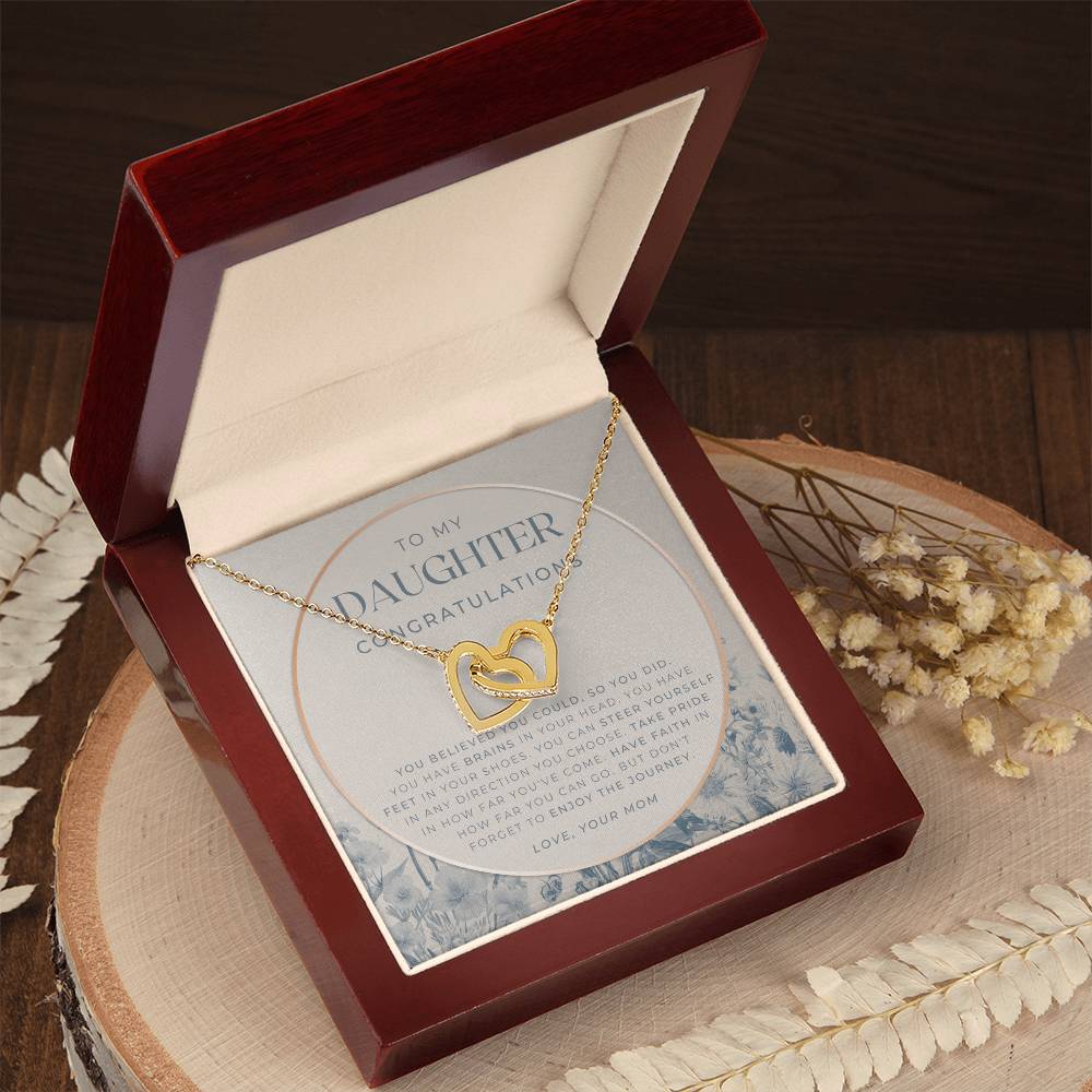 Daughter Graduation Gift Necklace For Her College Graduation Gift For Her High School Senior Graduation Class Of Interlocking Hearts Necklace