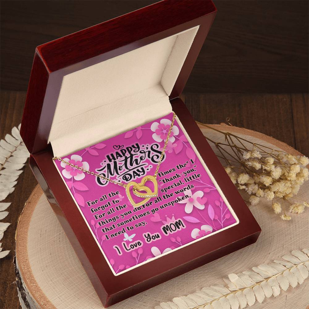 Happy Mothers Day - Interlocking Heart Necklace Interlocking Hearts Necklace