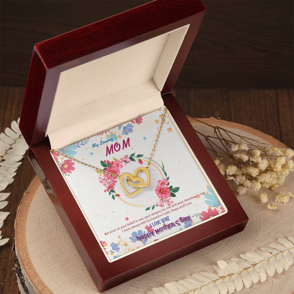 To My Mom Interlocking Hearts Necklace