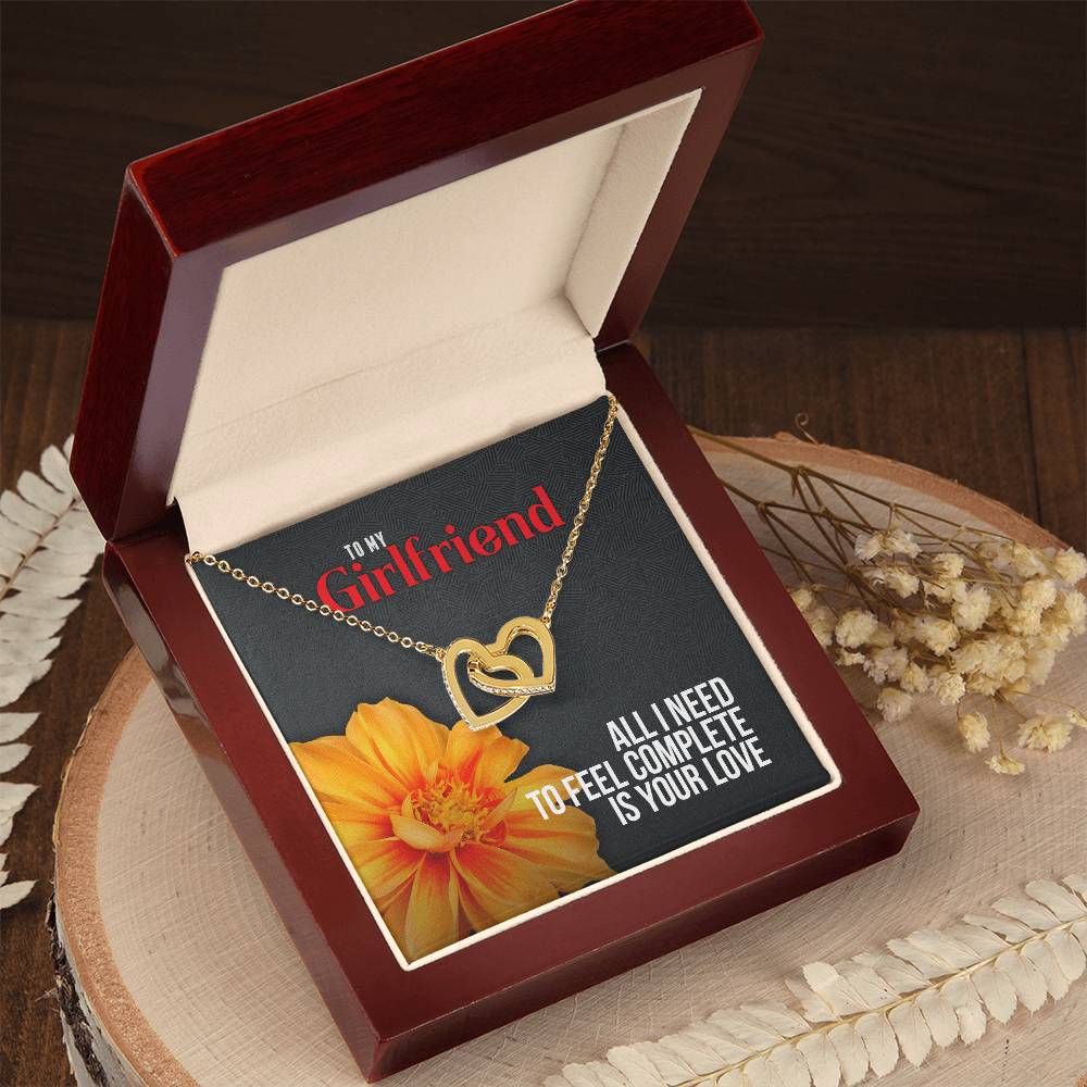 All I Need Is Your Love - Interlocking Hearts Necklace For Girlfriend