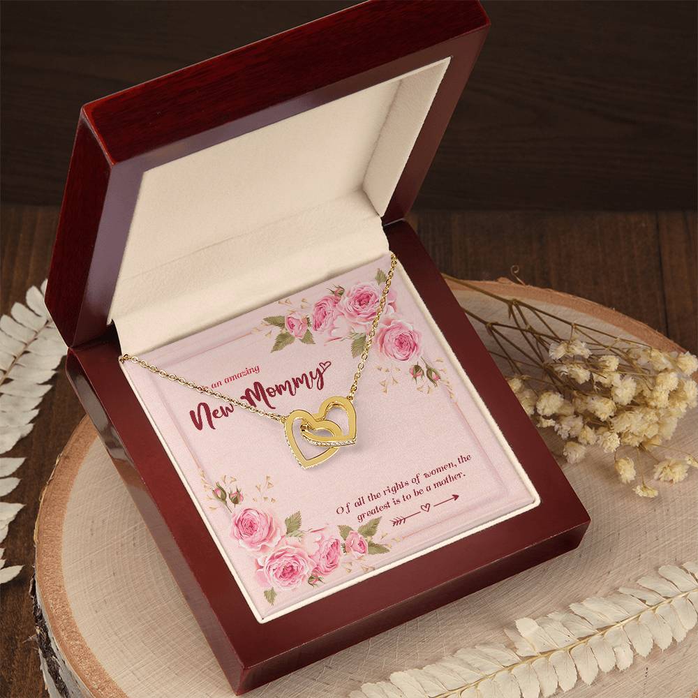 Amazing New Mom Mommy To Be Gift Pregnant Necklace Interlocking Hearts Necklace
