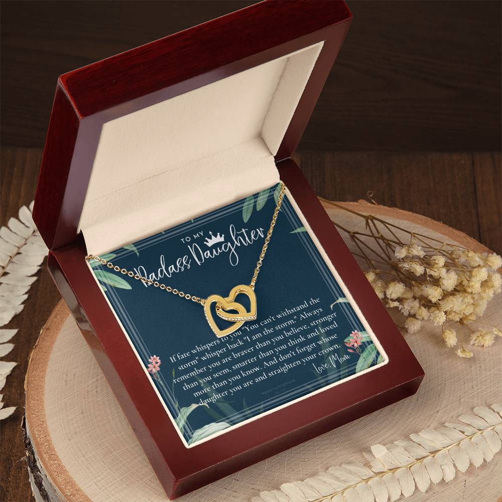Daughter Gift From Mom Heart Necklace Daughter Gift Interlocking Necklace To Daughter Daughter Graduation Birthday Gift Necklace Interlocking Hearts Necklace