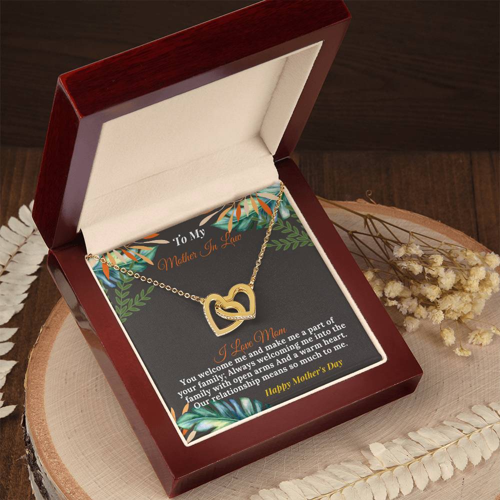 To My Loving Mother In Law-Happy Mother'S Day Interlocking Hearts Necklace