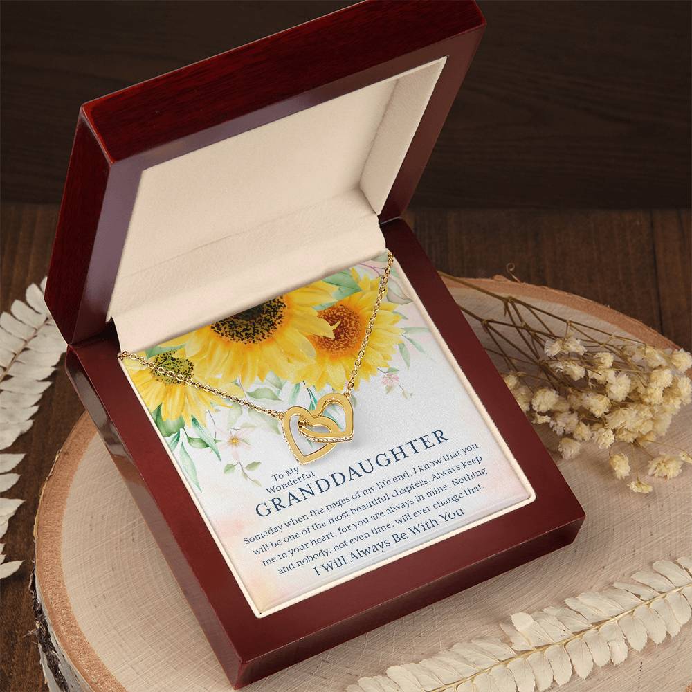 To My Wonderful Granddaughter – I Always Be With You – Necklace 🌻 Interlocking Hearts Necklace