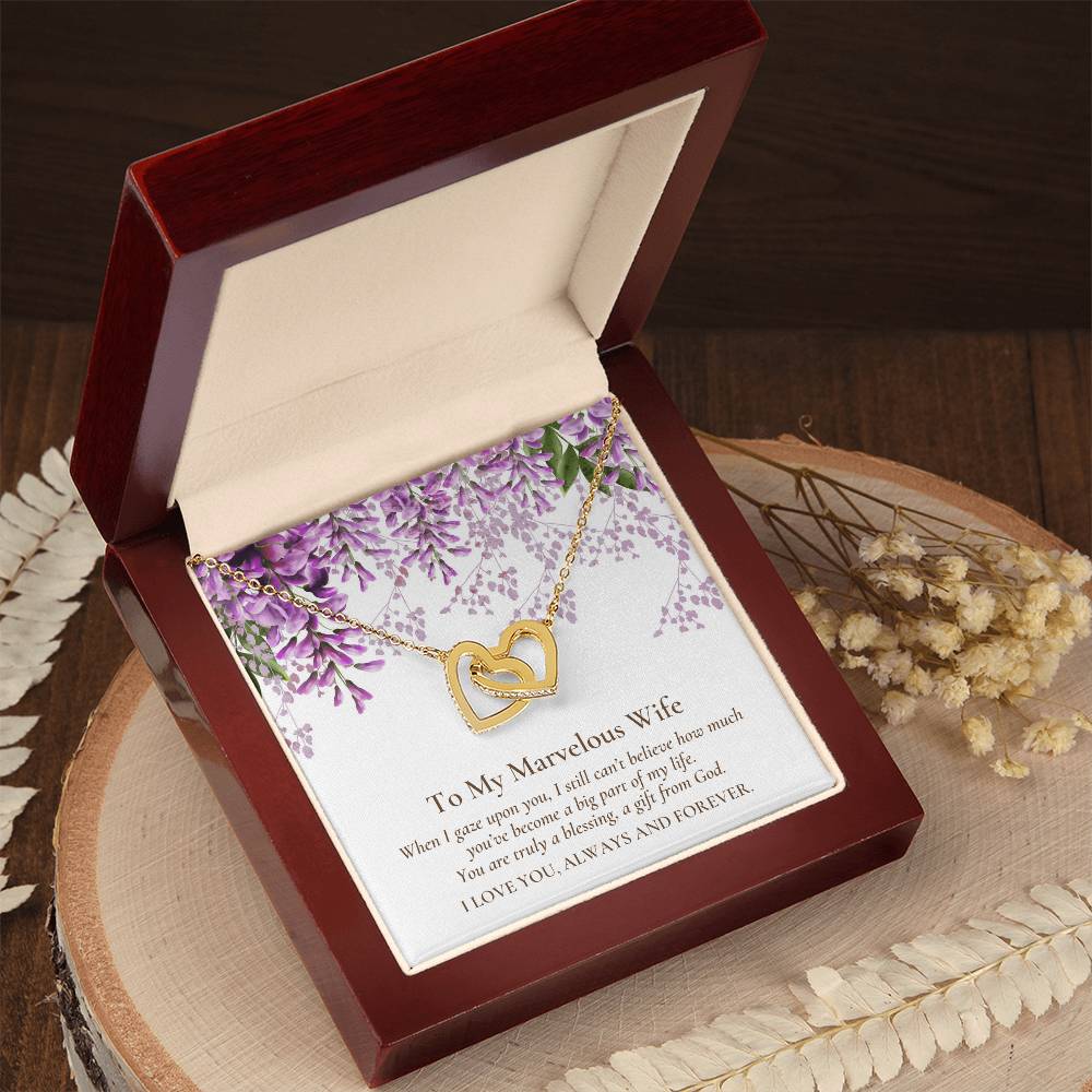 Two Hearts Linked Forever To Marvelous Wife Necklace Interlocking Hearts Necklace