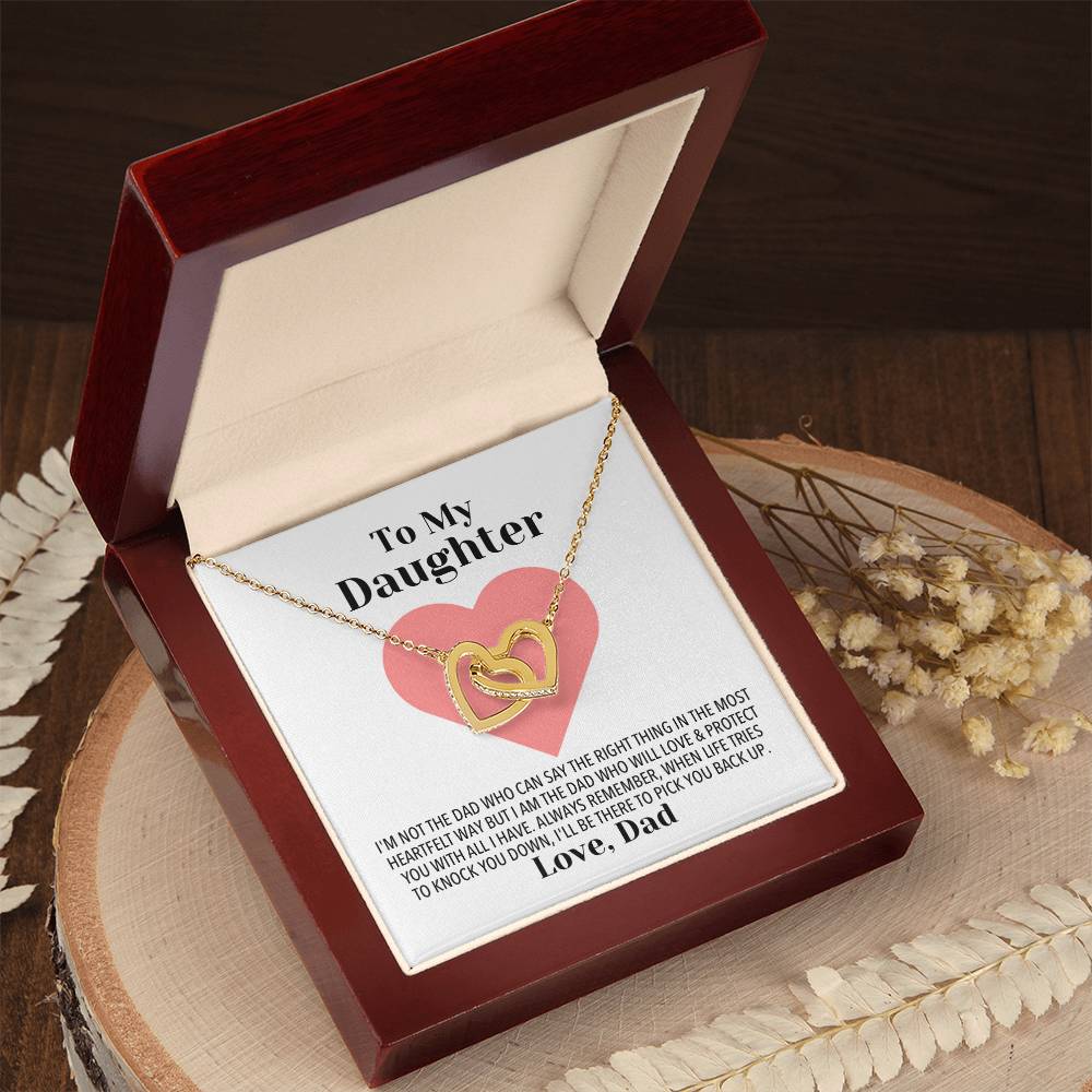 Daughter Love & Protection Necklace Interlocking Hearts Necklace