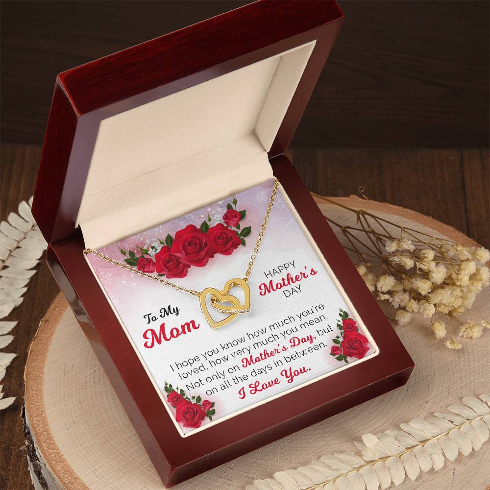 Happy Mother'S Day Gift From Daughter Interlocking Hearts Necklace