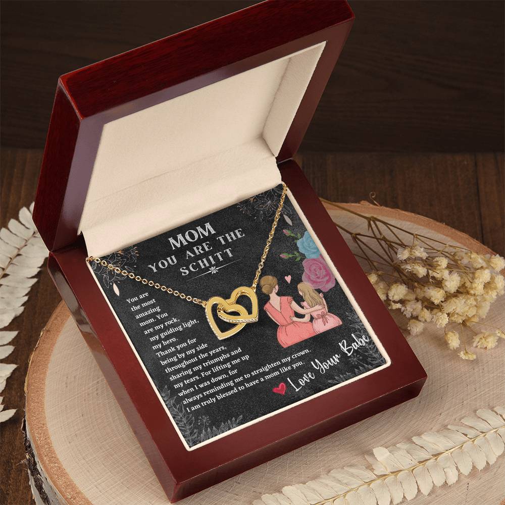 Mom You Are The Schitt! You Are The Most Amazing Mom Mothers Day Gift Neckles Interlocking Hearts Necklace