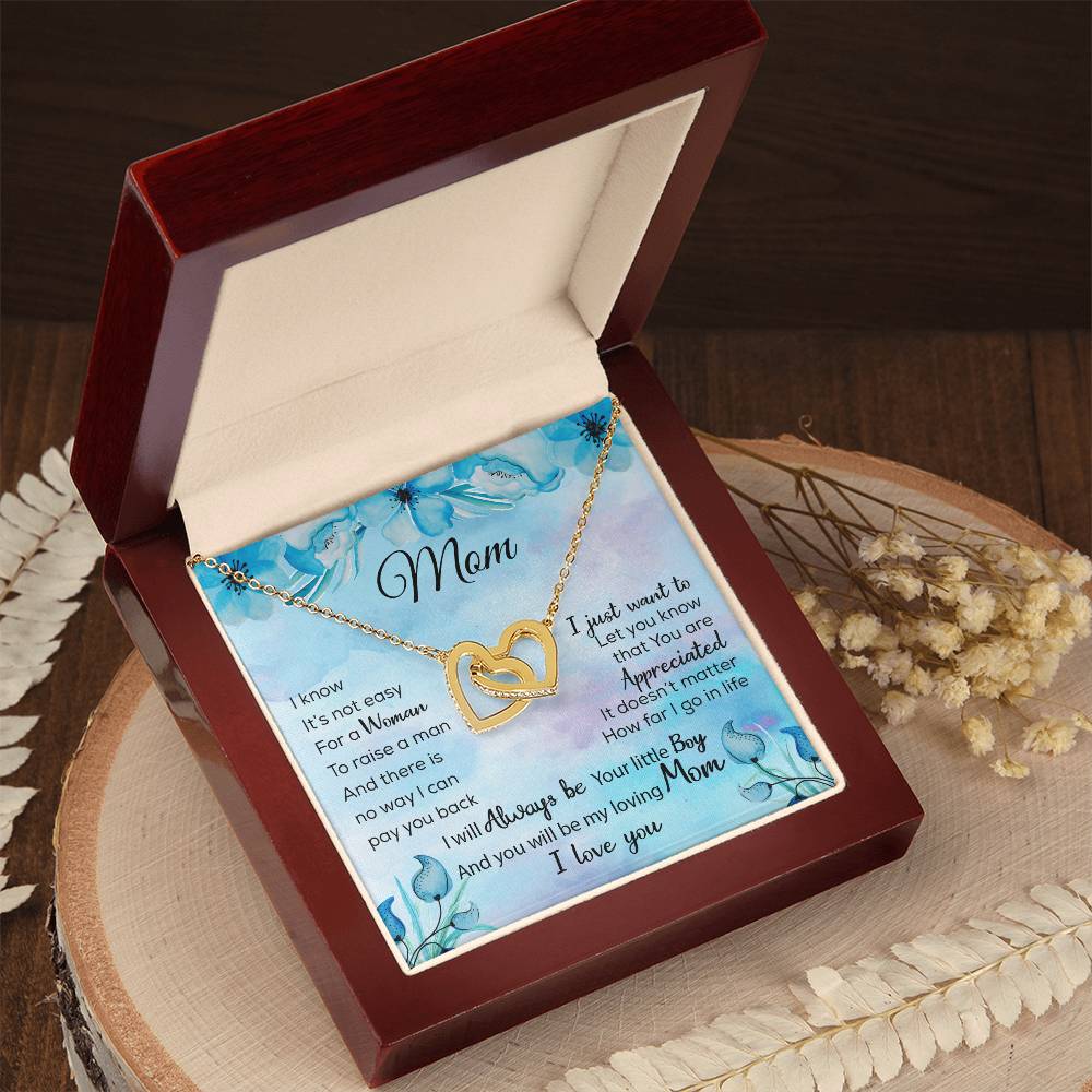 Gift To My Mom Necklace Birthday Christmas Gift To My Mother Mom Necklace To My Mom Necklace To My Mom Mom Birthday Card Interlocking Hearts Necklace
