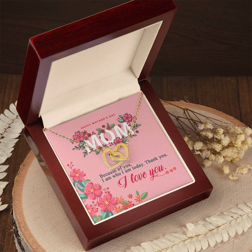 Happy Mother'S Day Gift - Thank You & Love You- The Interlocking Heart Necklace Interlocking Hearts Necklace