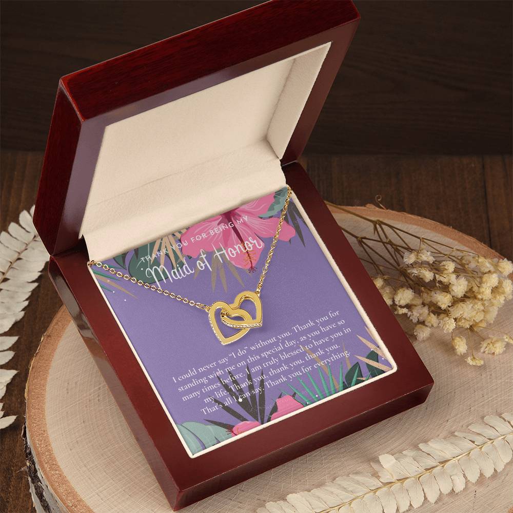 Maid Of Honor Thank You Gift From Bride Bridesmaid Gift Maid Of Honor Gift Necklace Matron Of Honor Gift Thank You Gift From Bride Interlocking Hearts Necklace