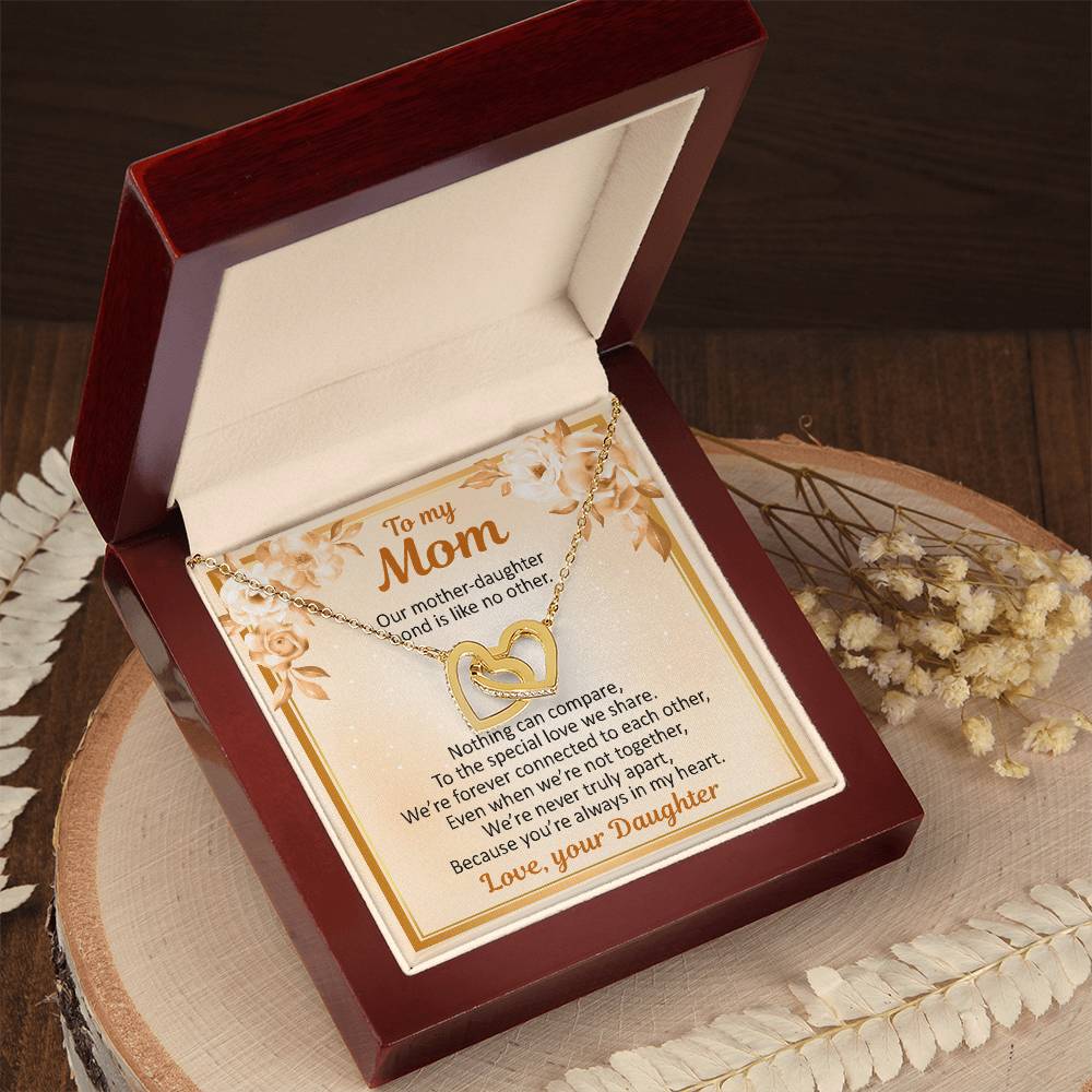 To My Mom - Our Mother Daughter Bond - Necklace Interlocking Hearts Necklace