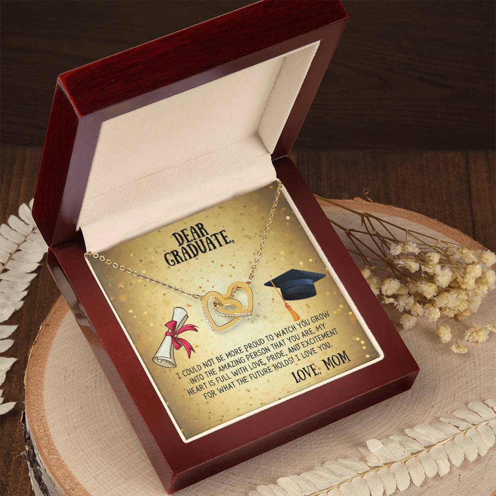 My Dear Graduate Interlocking Hearts Necklace