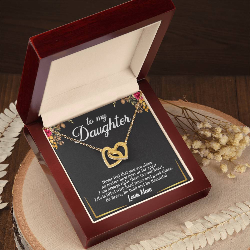 To My Daughter - Interlocking Heart Necklace So15 Interlocking Hearts Necklace