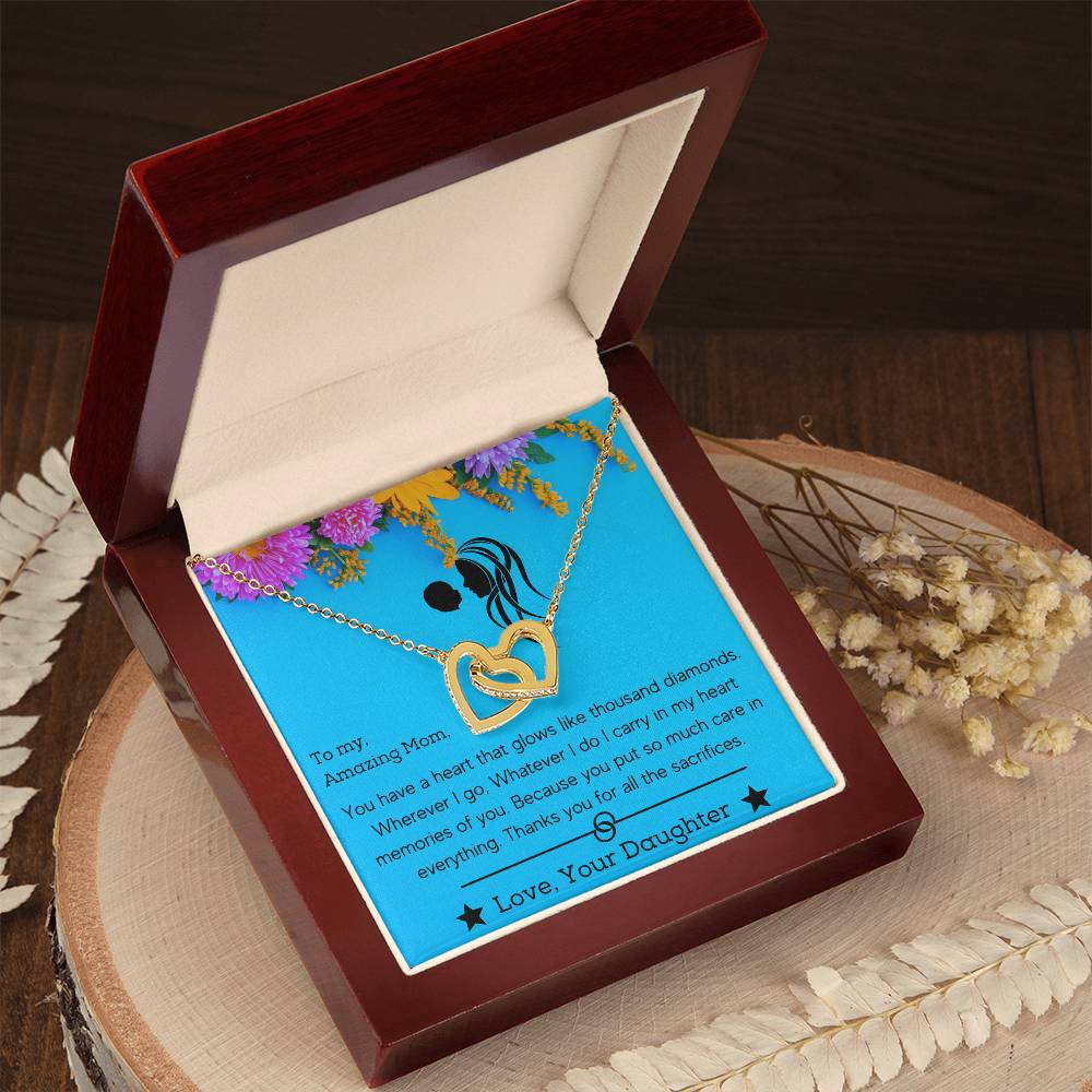 Interlocking Hearts Gift For My Super Mom Mother’S Day Necklace Interlocking Hearts Necklace