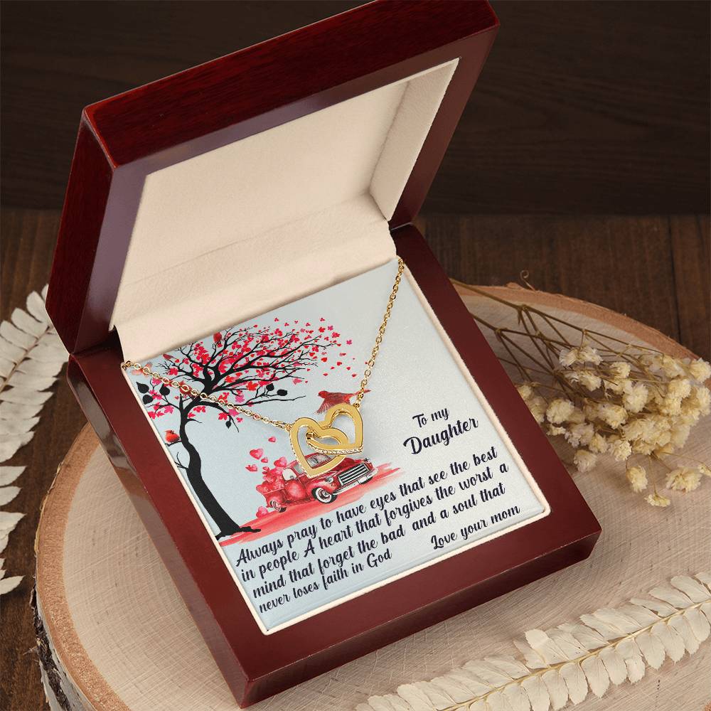 Always Pray To Have Eyes That See The Best Interlocking Hearts Necklace
