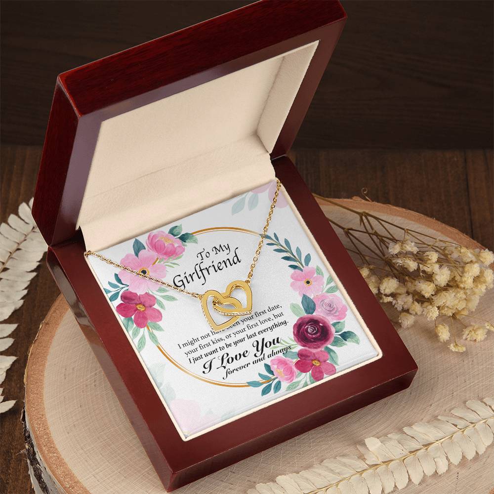 To My Girlfriend - My Last Everything - Hearts Necklace Interlocking Hearts Necklace