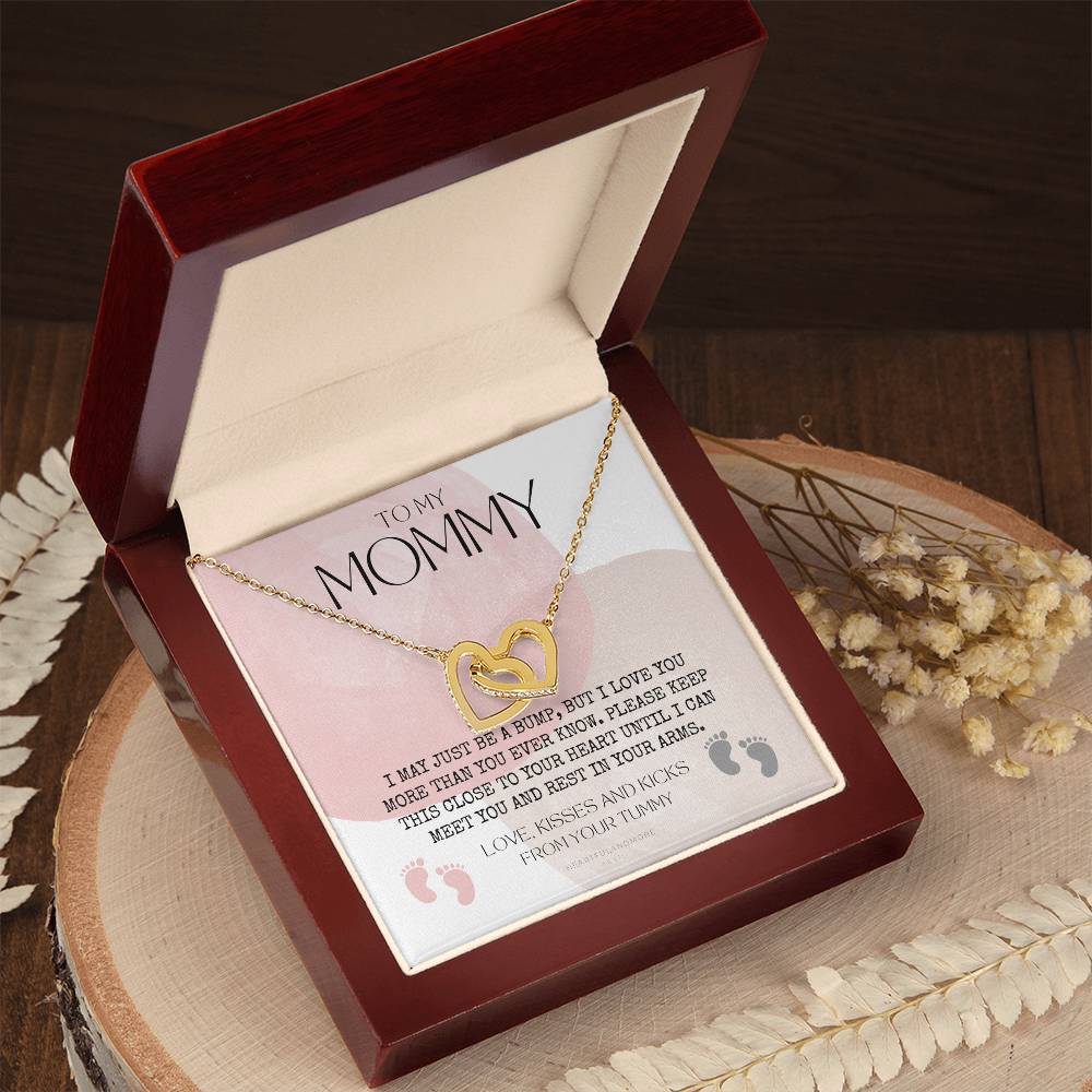 Mom To Be Necklace New Mom Necklace First Time Mom Necklace Pregnancy Gift New Mom Gift New Mommy Gift New Mom Gift Jewelry Interlocking Hearts Necklace
