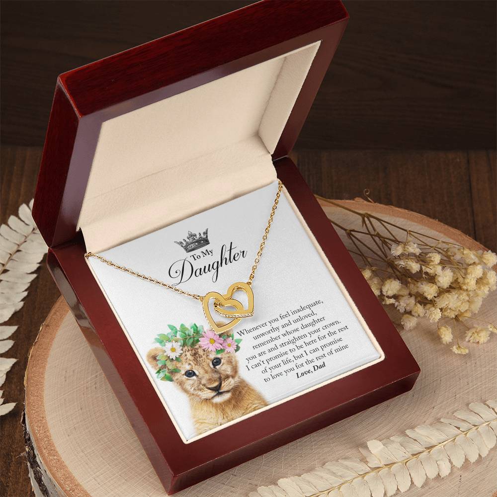 Daughter Straighten Your Crown In Usa Interlocking Hearts Necklace