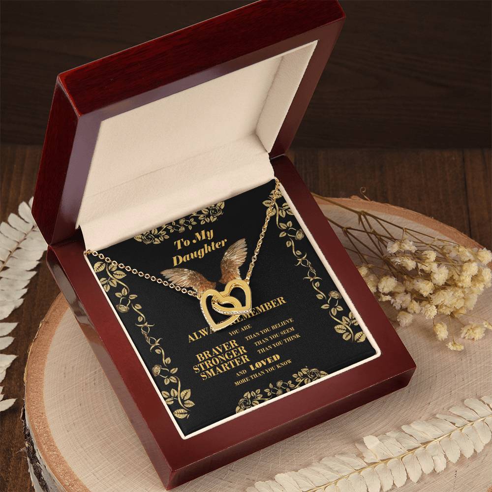 To My Daughter - Interlockinh Heart Necklace. Interlocking Hearts Necklace