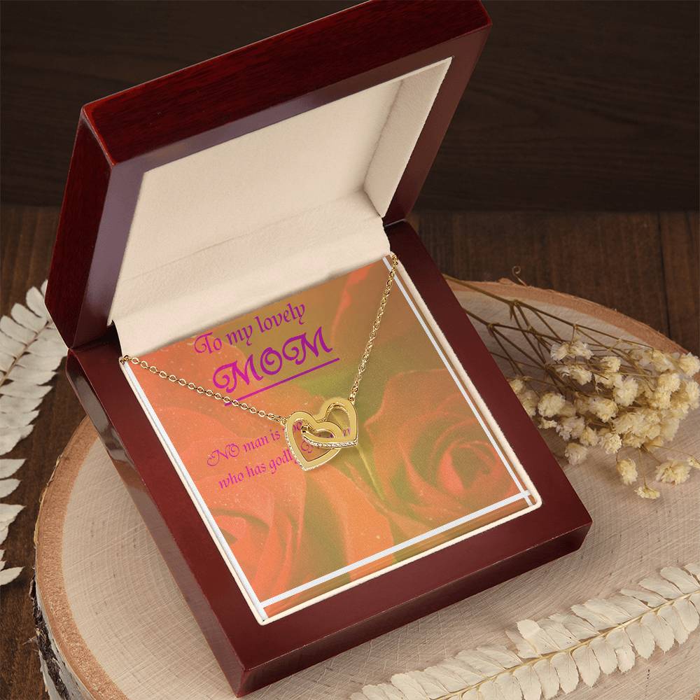 Greeting Card For Lovely Mother Interlocking Hearts Necklace