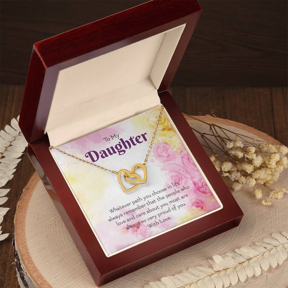 Interlocking Hearts Necklace For Daughter