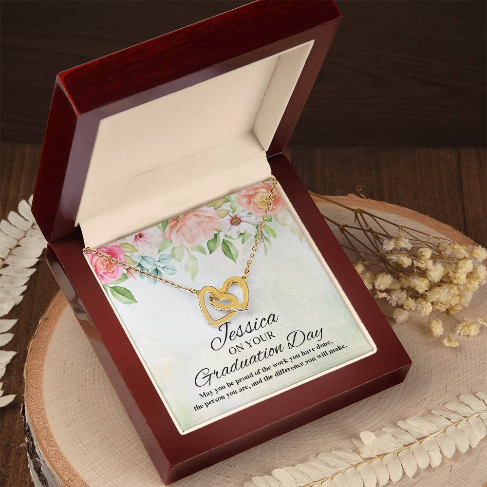On Your Graduation Necklace Interlocking Hearts Necklace