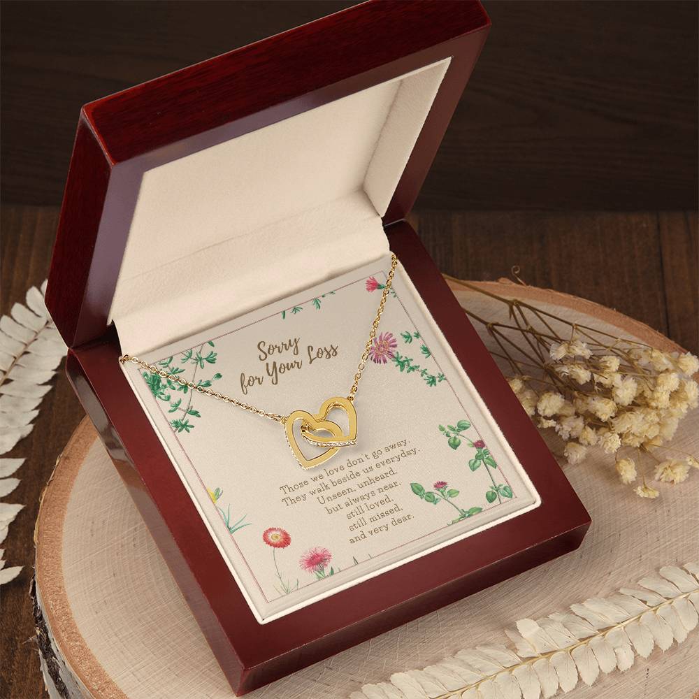 Loss Of Loved One Necklace Loss Of Mother Gift Loss Of Father Gift Sorry For Your Loss Sympathy Gift Sterling Silver Pet Loss Gift Interlocking Hearts Necklace