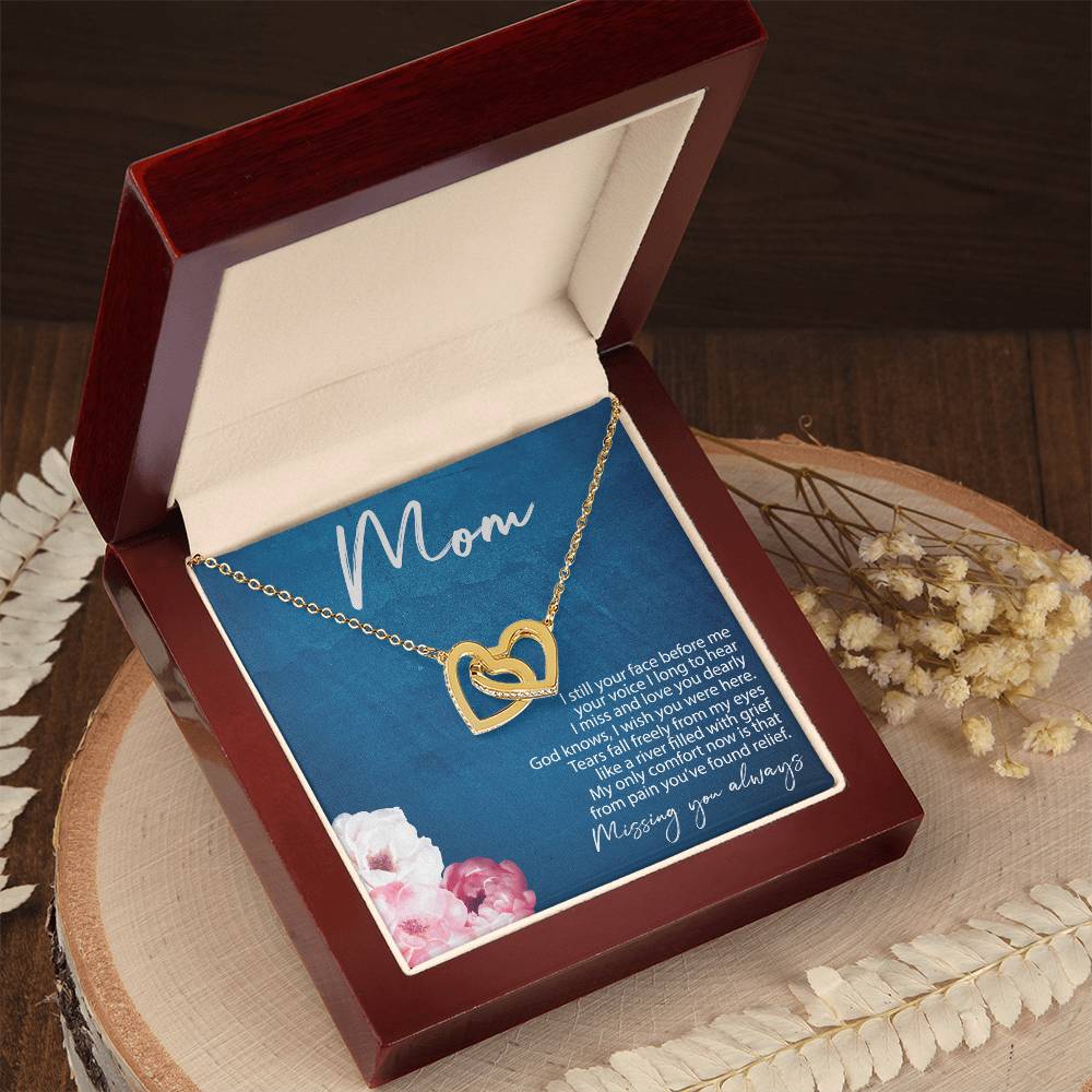 Mothers Day Gift For Mom From Daughter 2021 Miss You Gifts For Mom Thoughtful Miss You Gifts I Miss You Gift Ideas I Miss You Gifts For Her Interlocking Hearts Necklace